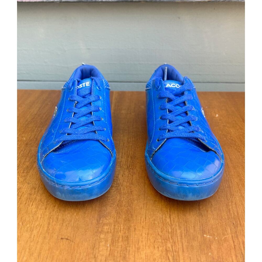 Lacoste Straightset Blue Croc Embossed Sneakers Youth Size 2 / EU 33 - Picture 5 of 8